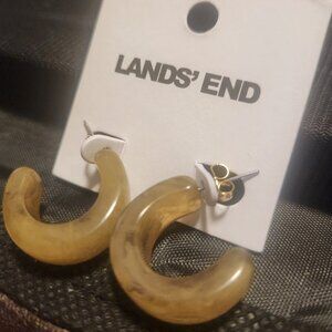 Lands End Medium Resin Hoop Earrings NEW
